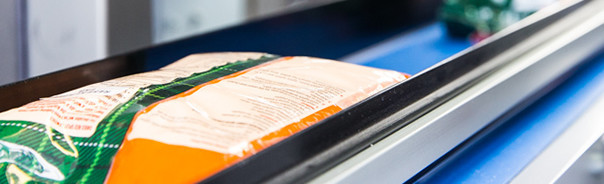 Packing bags in cases with servo driven case packer
